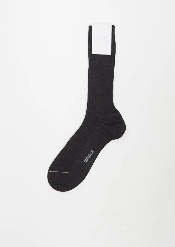 Full Rib Sock — Grey sold by La Garconne