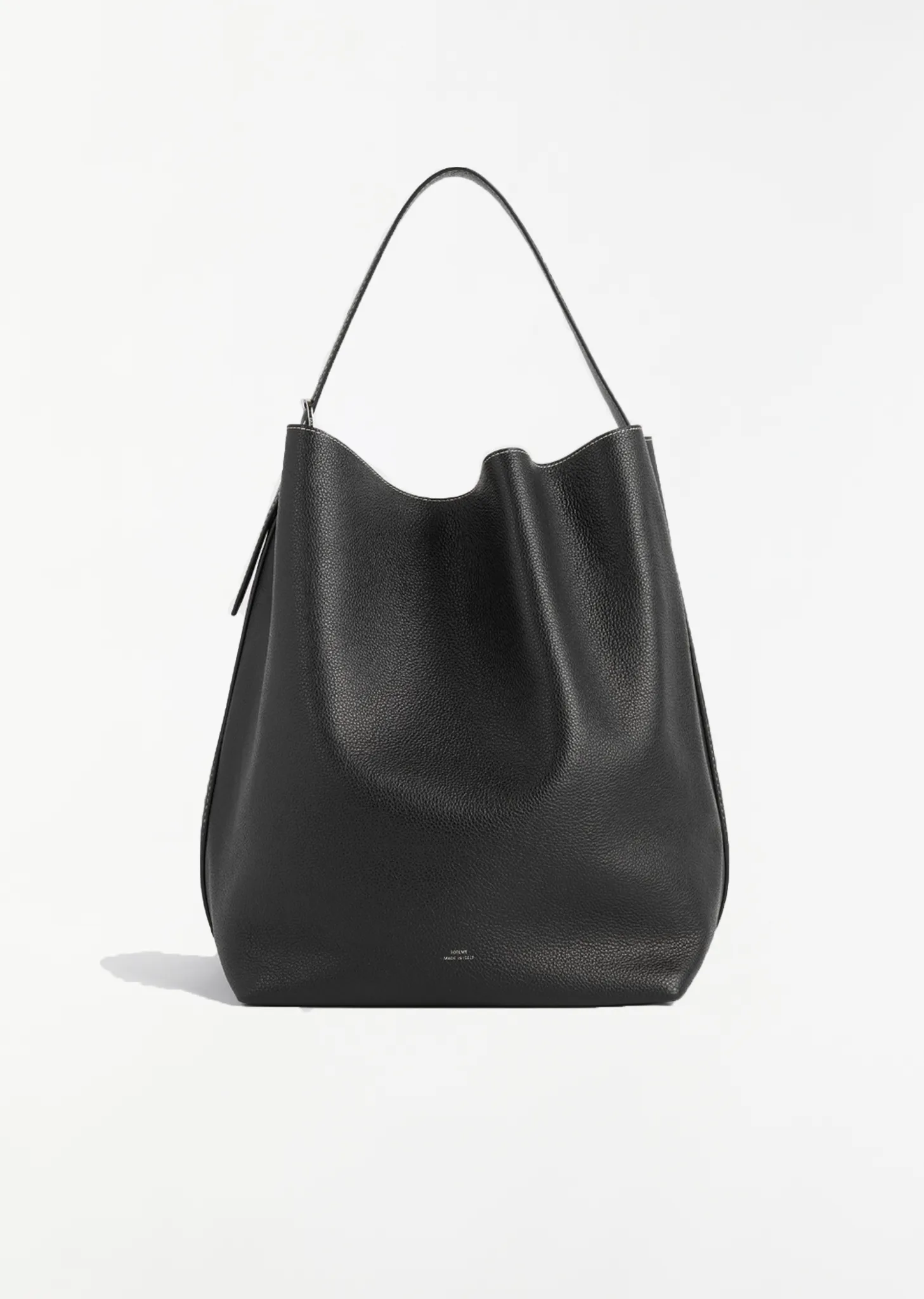 Leather Belted Tote — Black sold by La Garconne