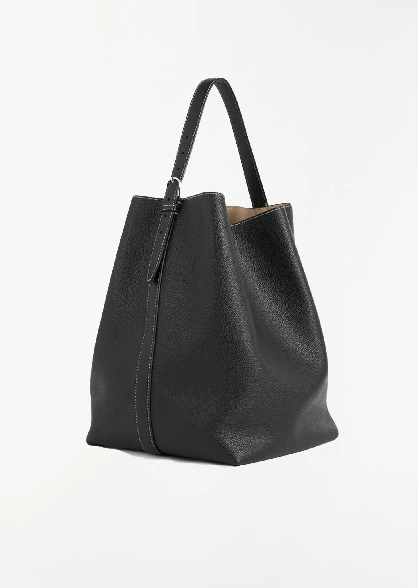 Leather Belted Tote — Black sold by La Garconne product image thumbnail 2