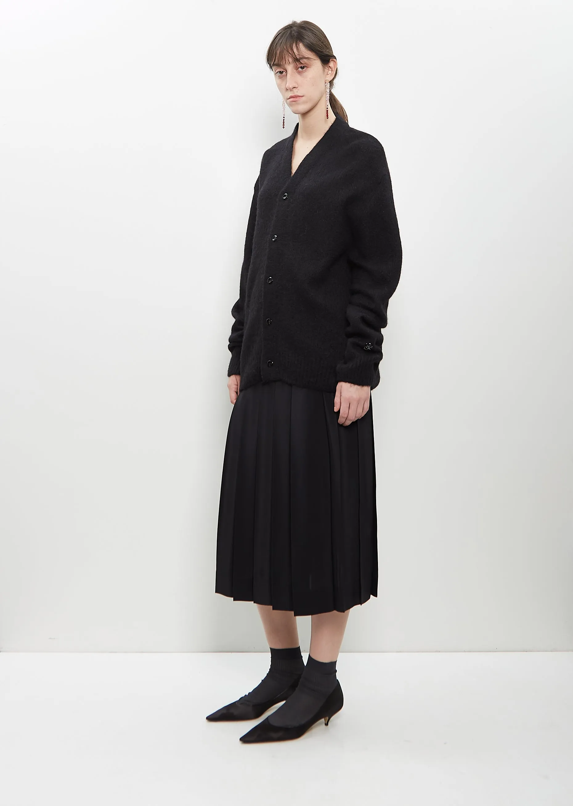 Alpaca Merino Wool Knit Cardigan — Black sold by La Garconne product image thumbnail 5