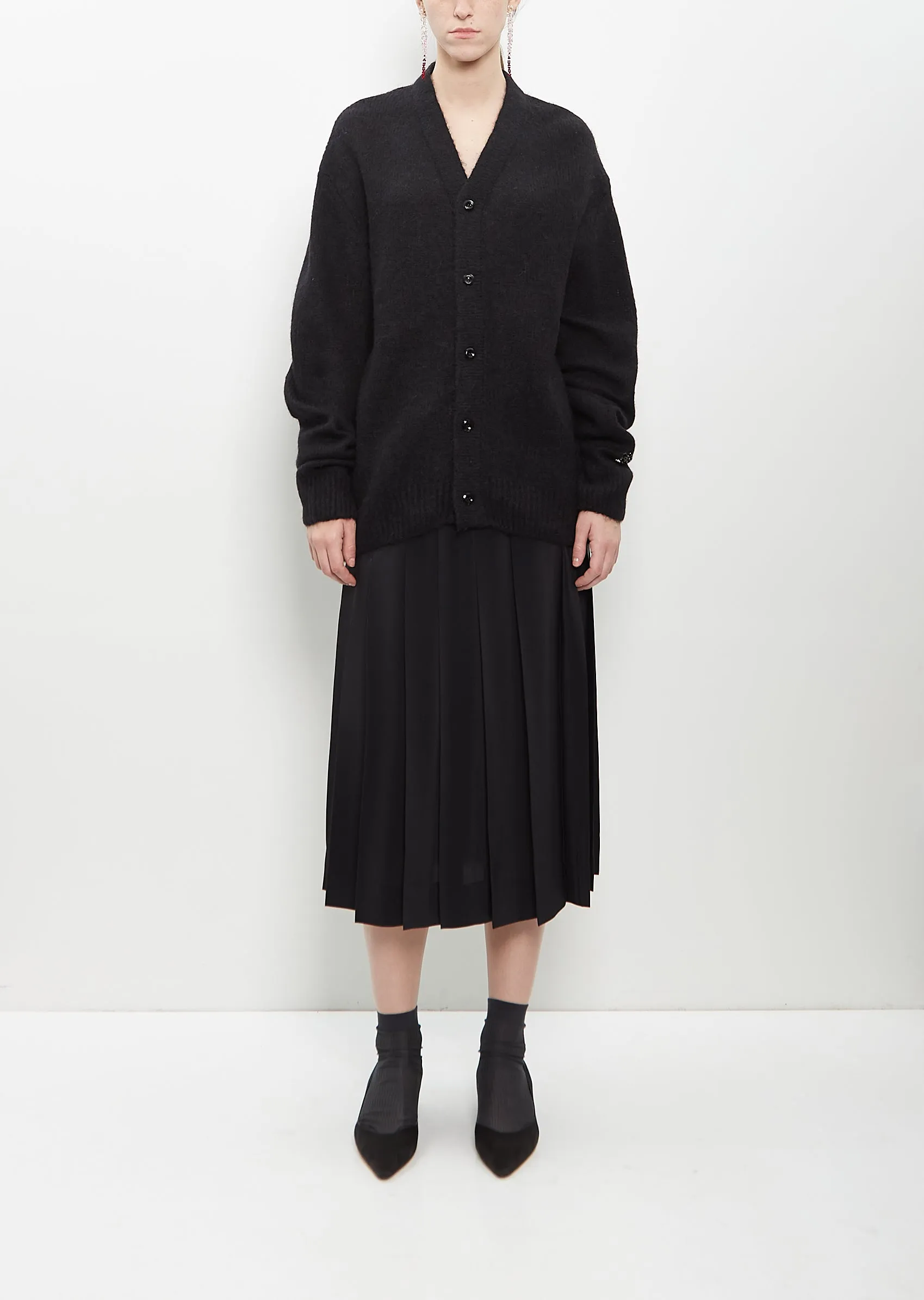 Alpaca Merino Wool Knit Cardigan — Black sold by La Garconne product image thumbnail 4