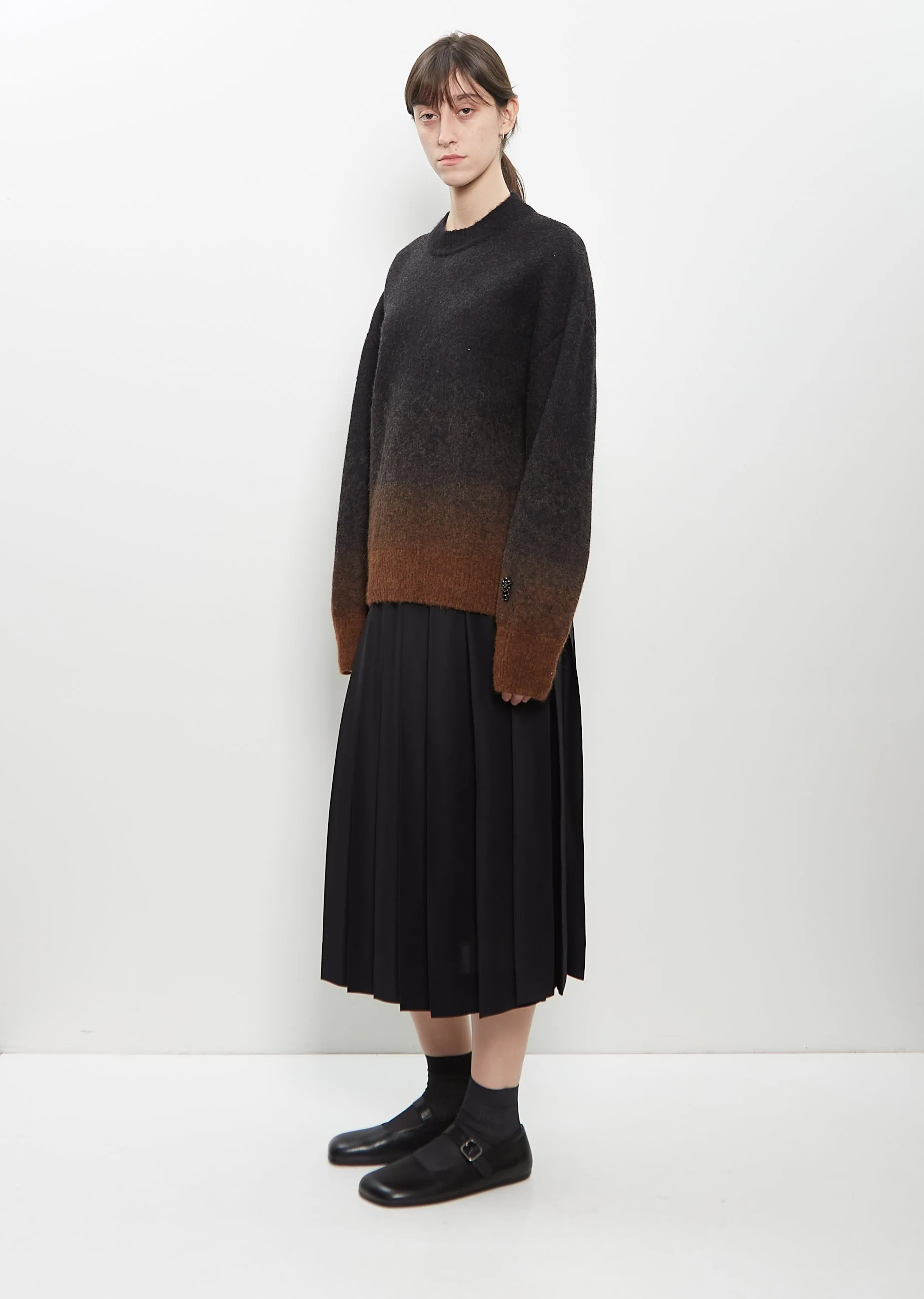 Alpaca Merino Wool Knit Jumper — Chocolate Ombre sold by La Garconne product image thumbnail 5