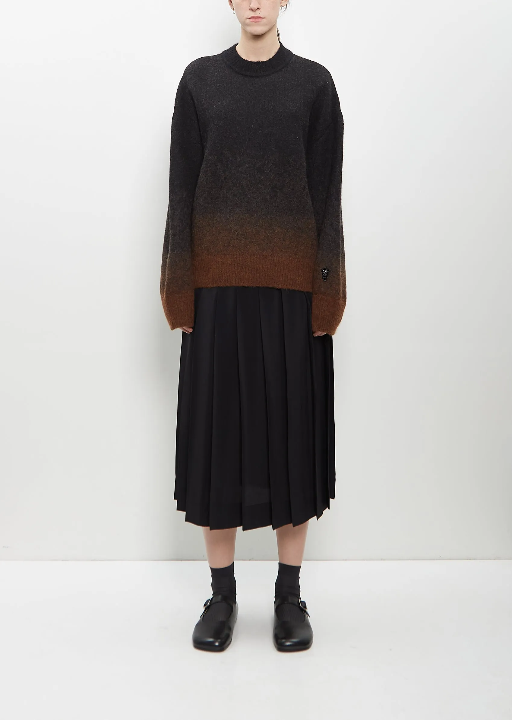Alpaca Merino Wool Knit Jumper — Chocolate Ombre sold by La Garconne product image thumbnail 4