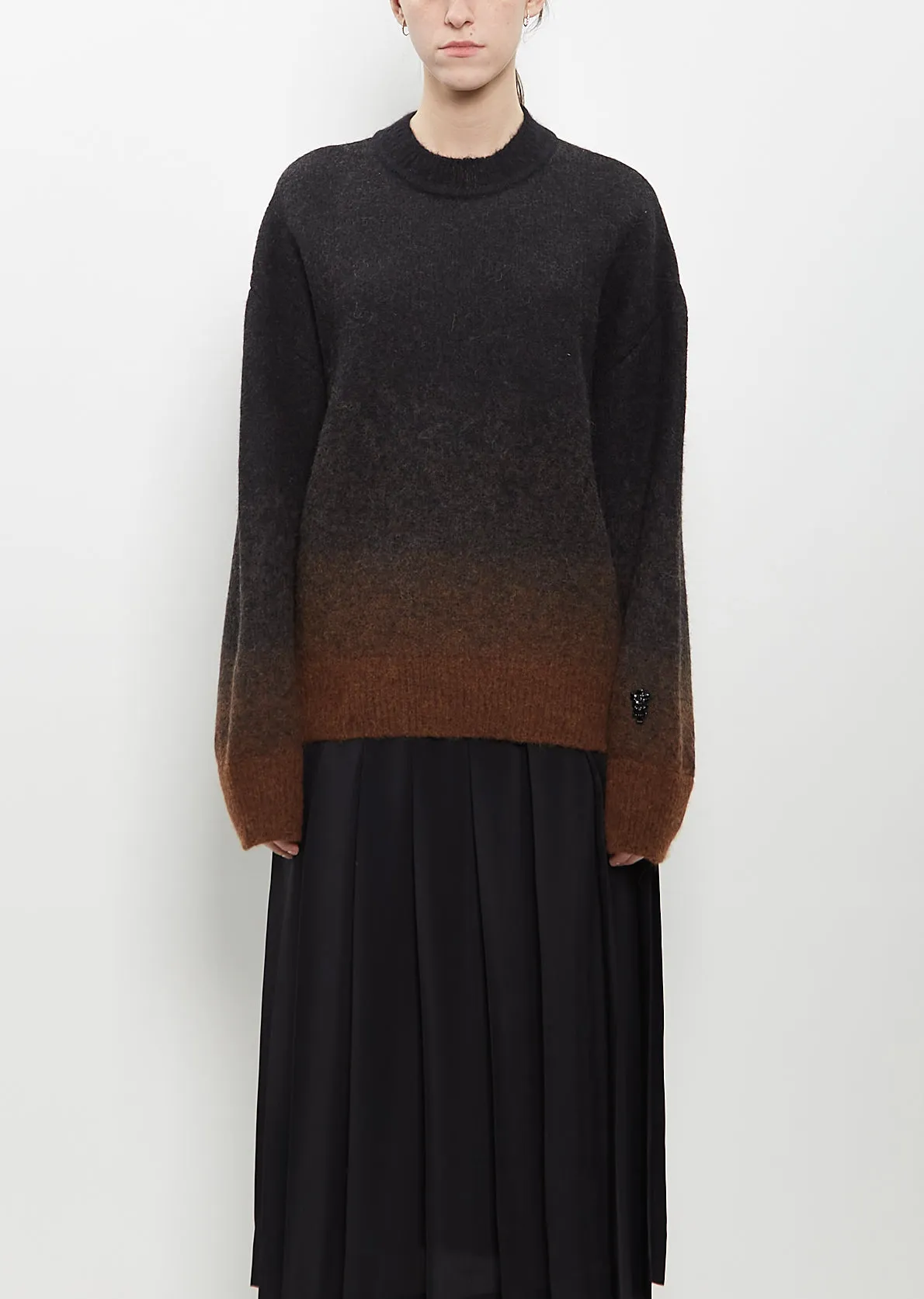 Alpaca Merino Wool Knit Jumper — Chocolate Ombre sold by La Garconne