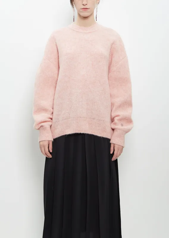 Alpaca Merino Wool Knit Jumper — Rose sold by La Garconne