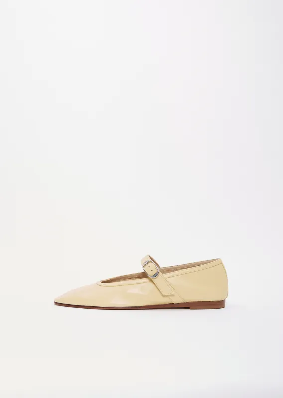 Leather Ballet Mary Jane — Custard sold by La Garconne