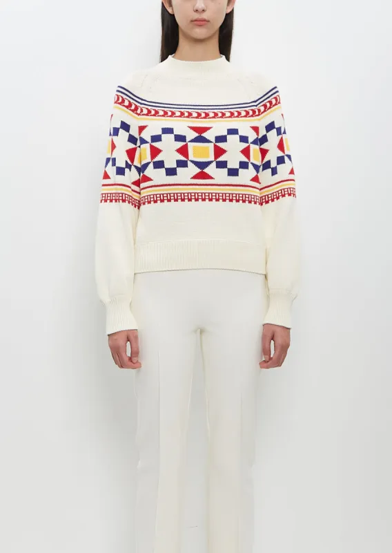 Cotton Lara Fairisle Crewneck sold by La Garconne