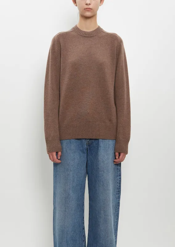 Cashmere Baltra Sweater — Wood sold by La Garconne