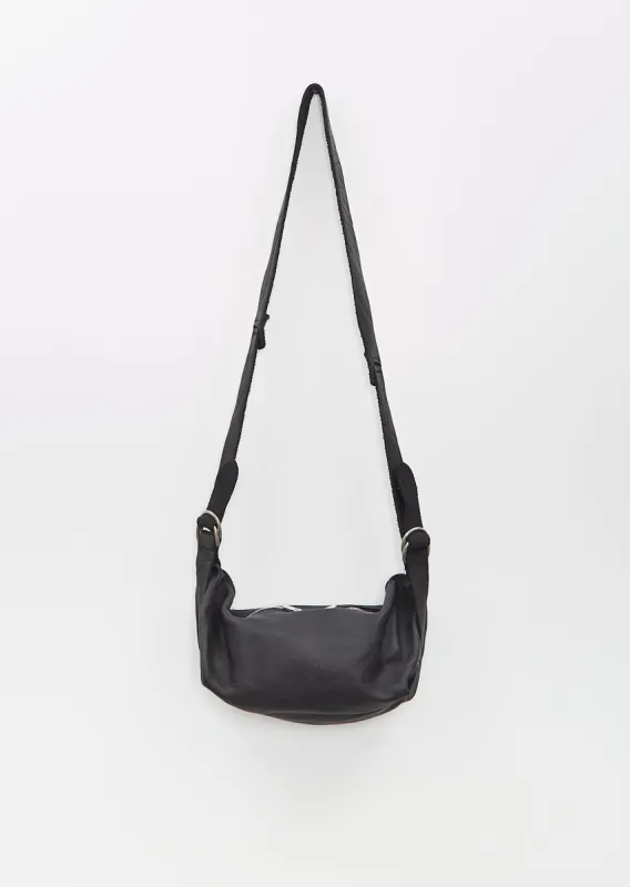 Small Leather Crossbody Bag — Black sold by La Garconne