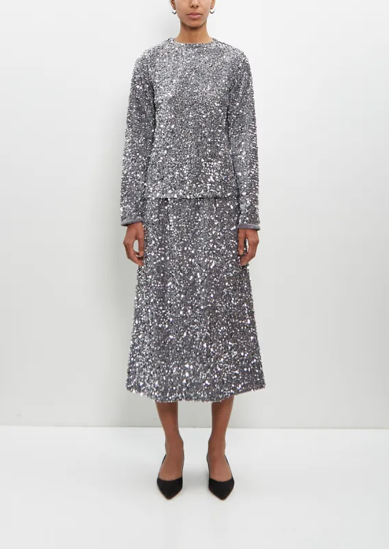 Shine Velvet Paisley Skirt sold by La Garconne