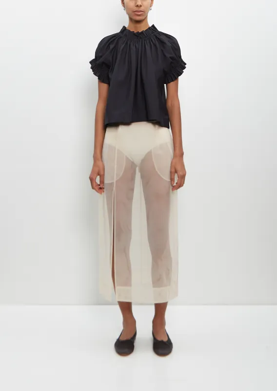 Nylon Sheer Pencil Skirt — Nude sold by La Garconne