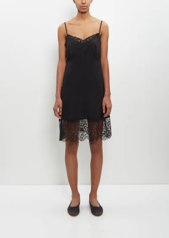 Silk Blend Lace Trim Mini Slip Dress sold by La Garconne
