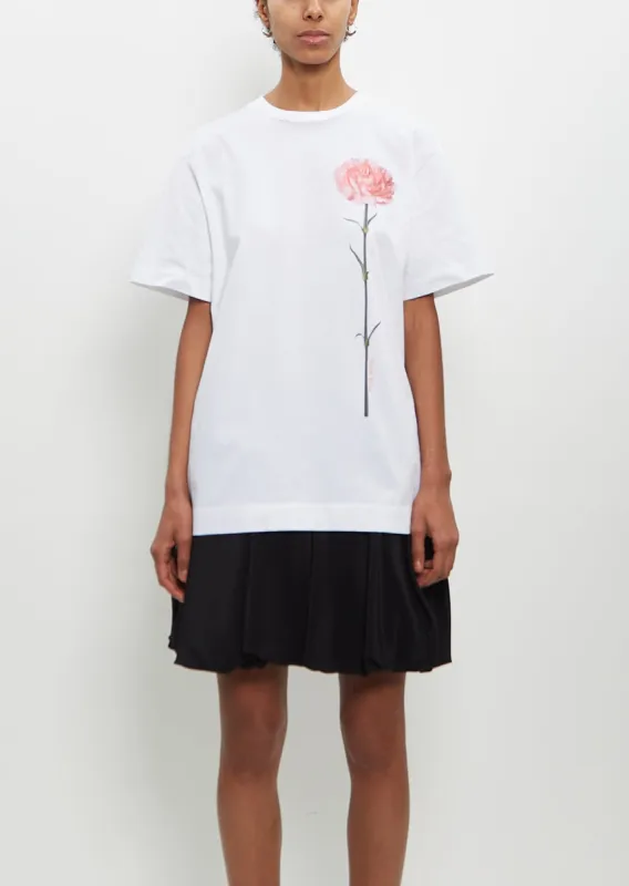 Cotton Carnation Print T-Shirt sold by La Garconne