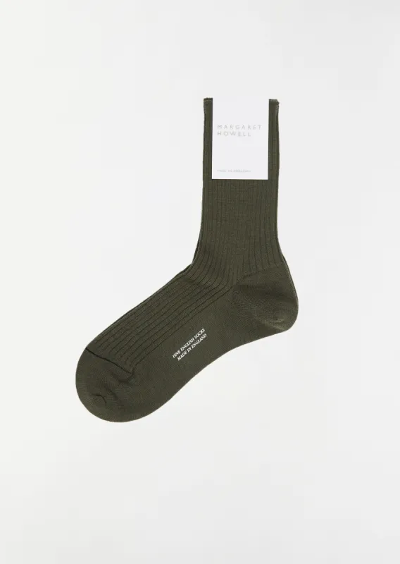 Full Rib Sock — Dark Sage sold by La Garconne