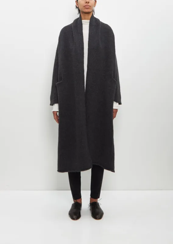 Alpaca Long Shawl Cardigan — Ink sold by La Garconne