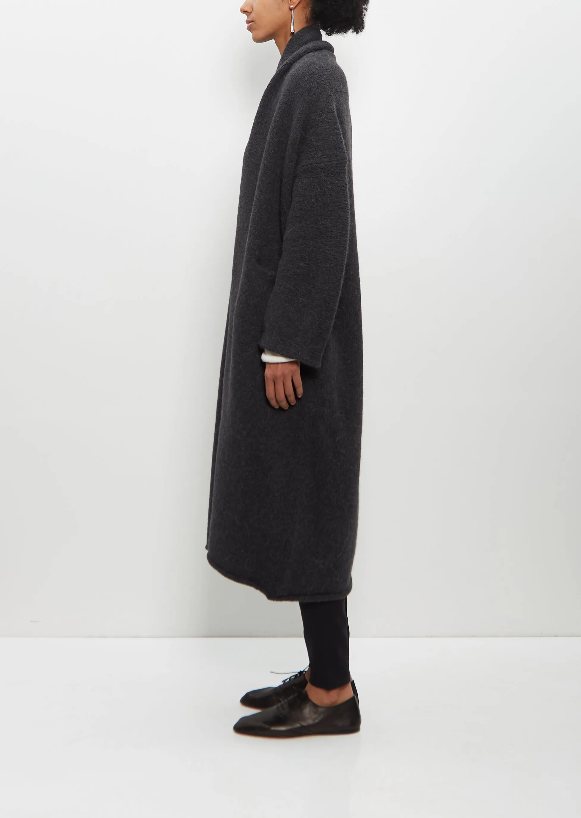 Alpaca Long Shawl Cardigan — Ink sold by La Garconne product image thumbnail 2