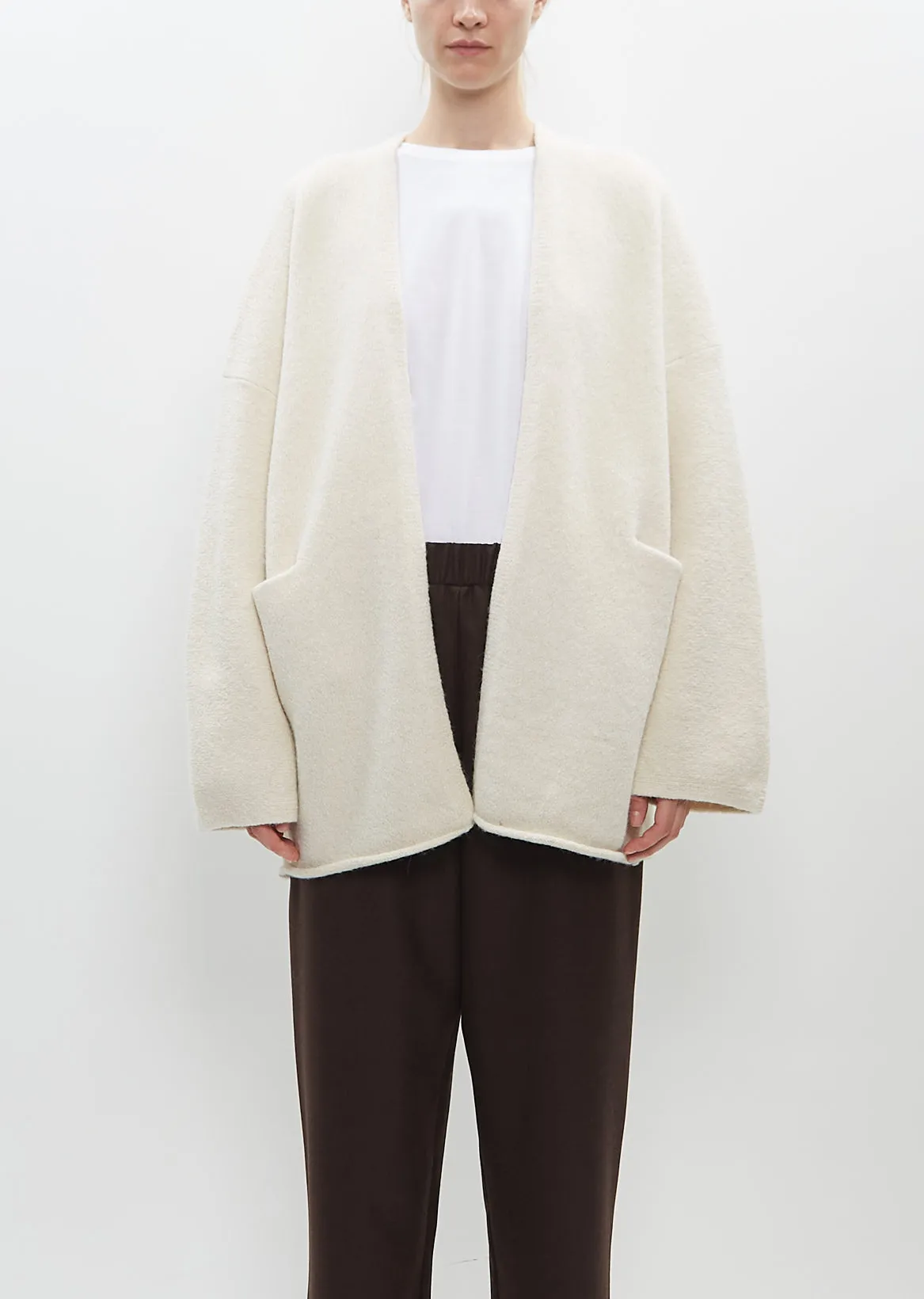 Alpaca Merino Wool Open Cardigan sold by La Garconne