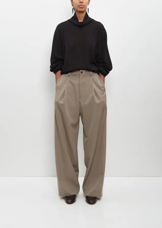 パンツ STELLA MCCARTNEY DARK CHOCOLATE WIDE LEG PANTS IN WOOL Stella McCartney Dark chocolate wide leg pants in wool