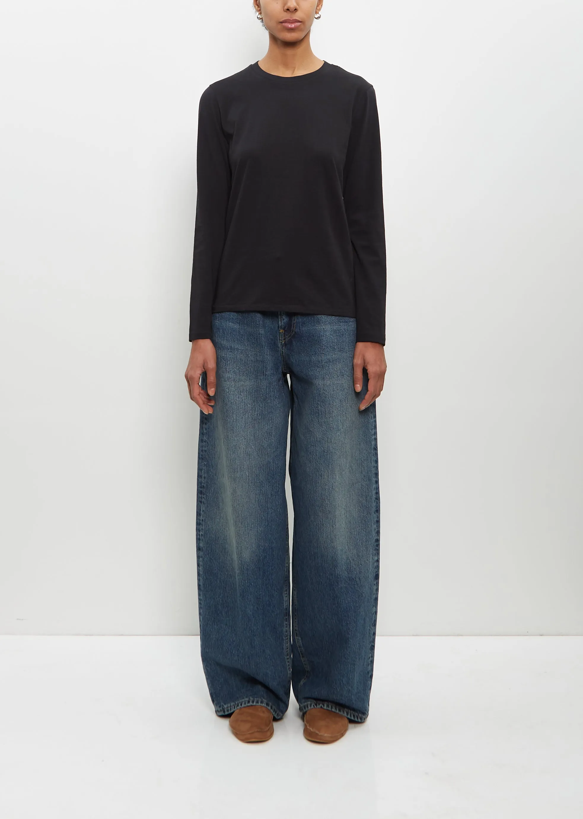 Cotton Long Sleeve Mini Boy T-Shirt — Jet Black sold by La Garconne product image thumbnail 4