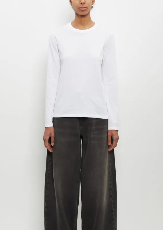 Cotton Long Sleeve Mini Boy T-Shirt — Optic White sold by La Garconne