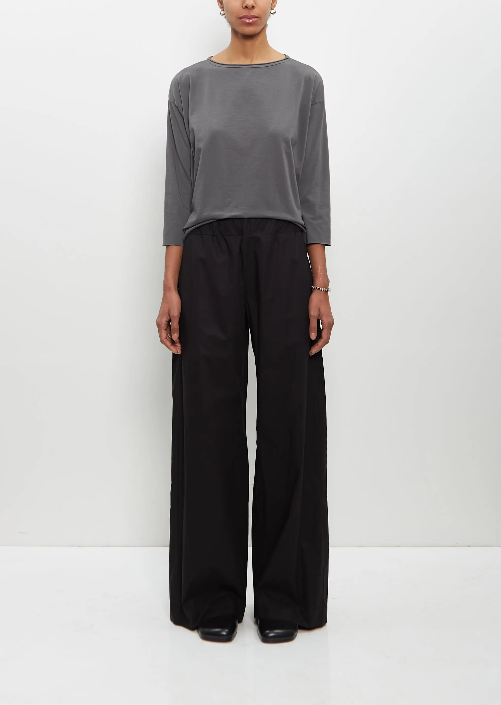Cotton Diana Pant — Black sold by La Garconne