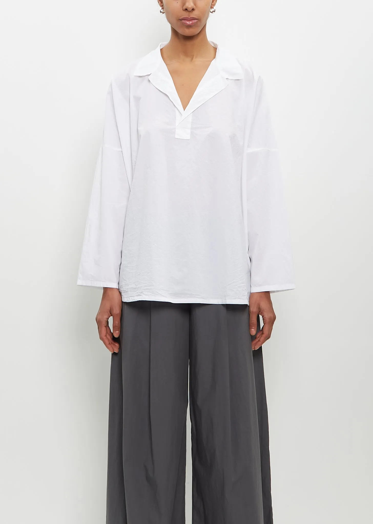 Cotton Rima Shirt — White sold by La Garconne