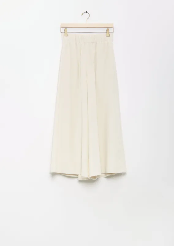 Cotton Silk Corduroy Gaucho Pants — Ivory sold by La Garconne