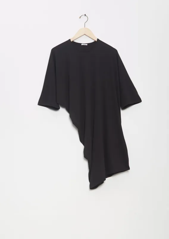 Stretch Silk Margia Fitted Draped Sheer T-Shirt made by La Garconne