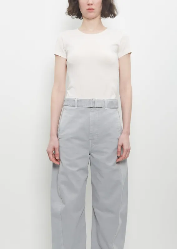 Cotton Fitted T-Shirt — Chalk sold by La Garconne