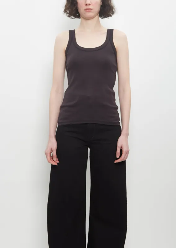 Cotton Rib Tank Top — Squid Ink sold by La Garconne