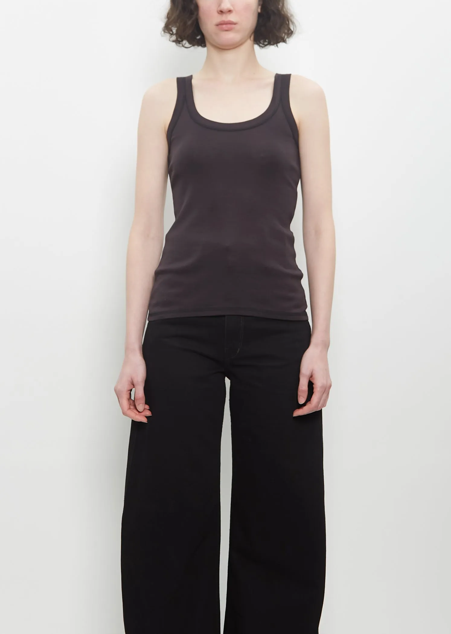 Cotton Rib Tank Top — Squid Ink sold by La Garconne