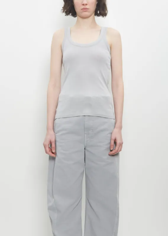 Cotton Rib Tank Top — Blue Grey sold by La Garconne