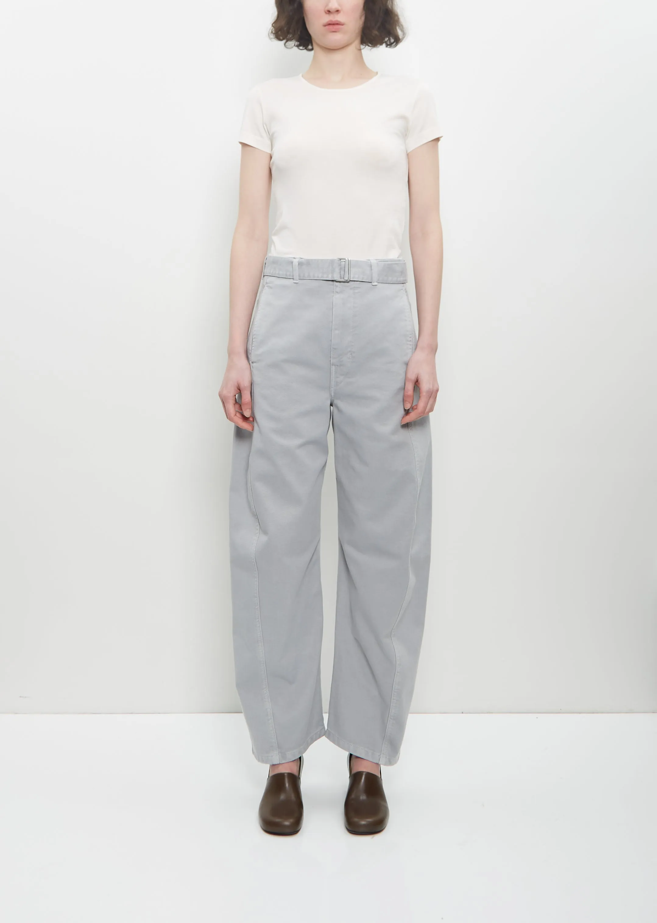 Cotton Denim Twisted Belted Pants sold by La Garconne