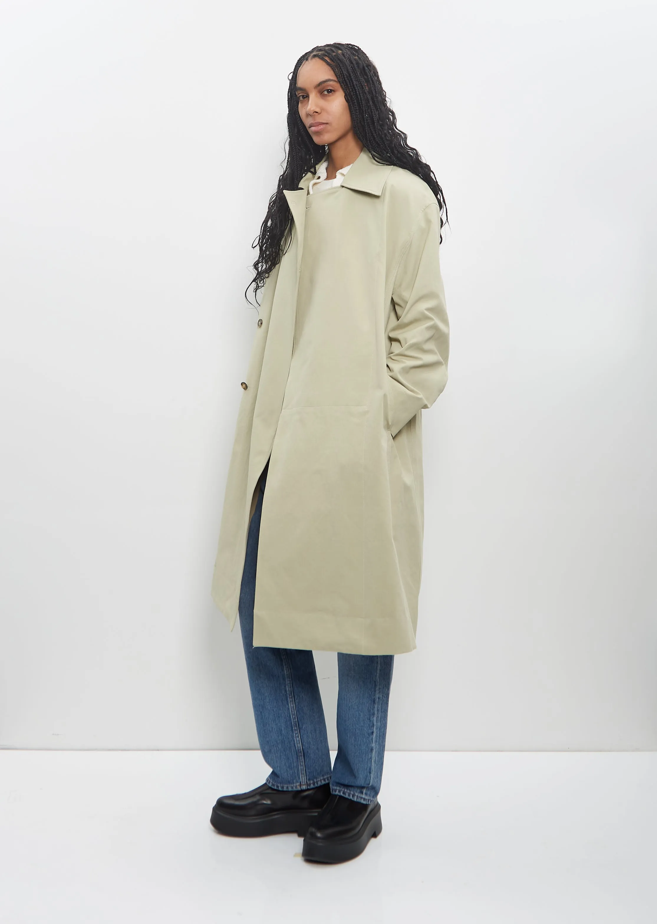 Cotton Alex Long Trench Coat sold by La Garconne product image thumbnail 4