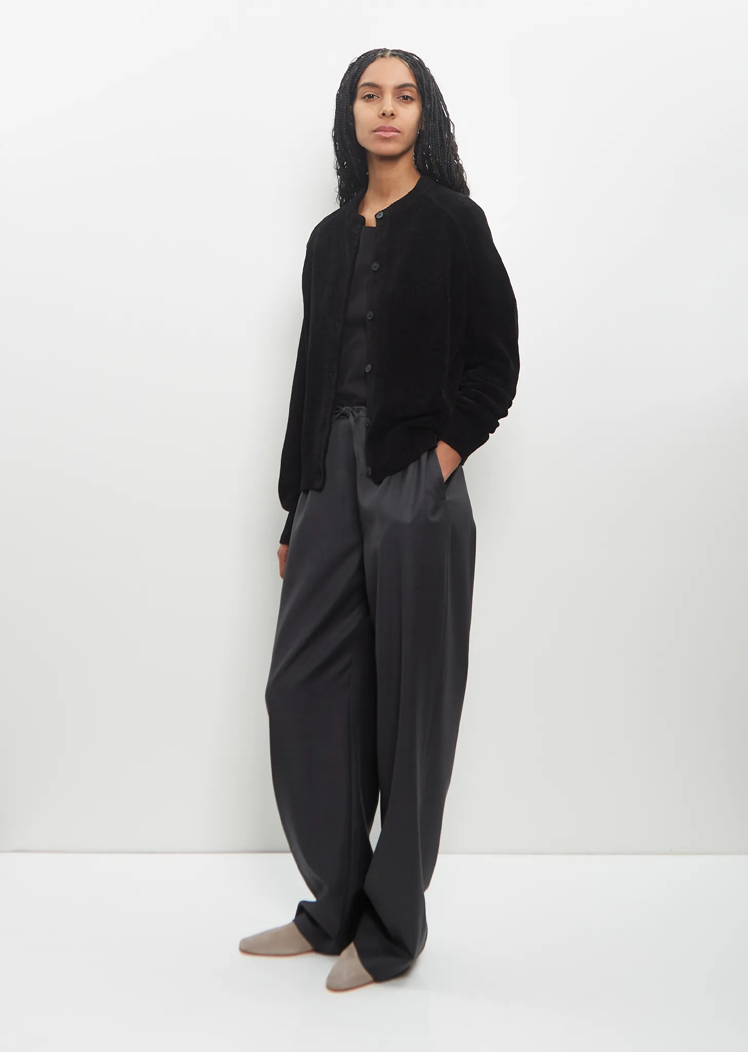 Silk Velvet Fenton Cardigan sold by La Garconne product image thumbnail 5