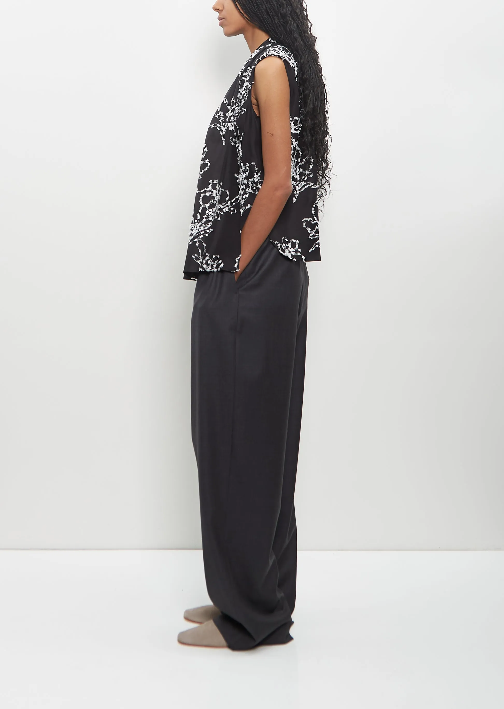 Silk Asel V-Neck Sleeveless Top sold by La Garconne product image thumbnail 2