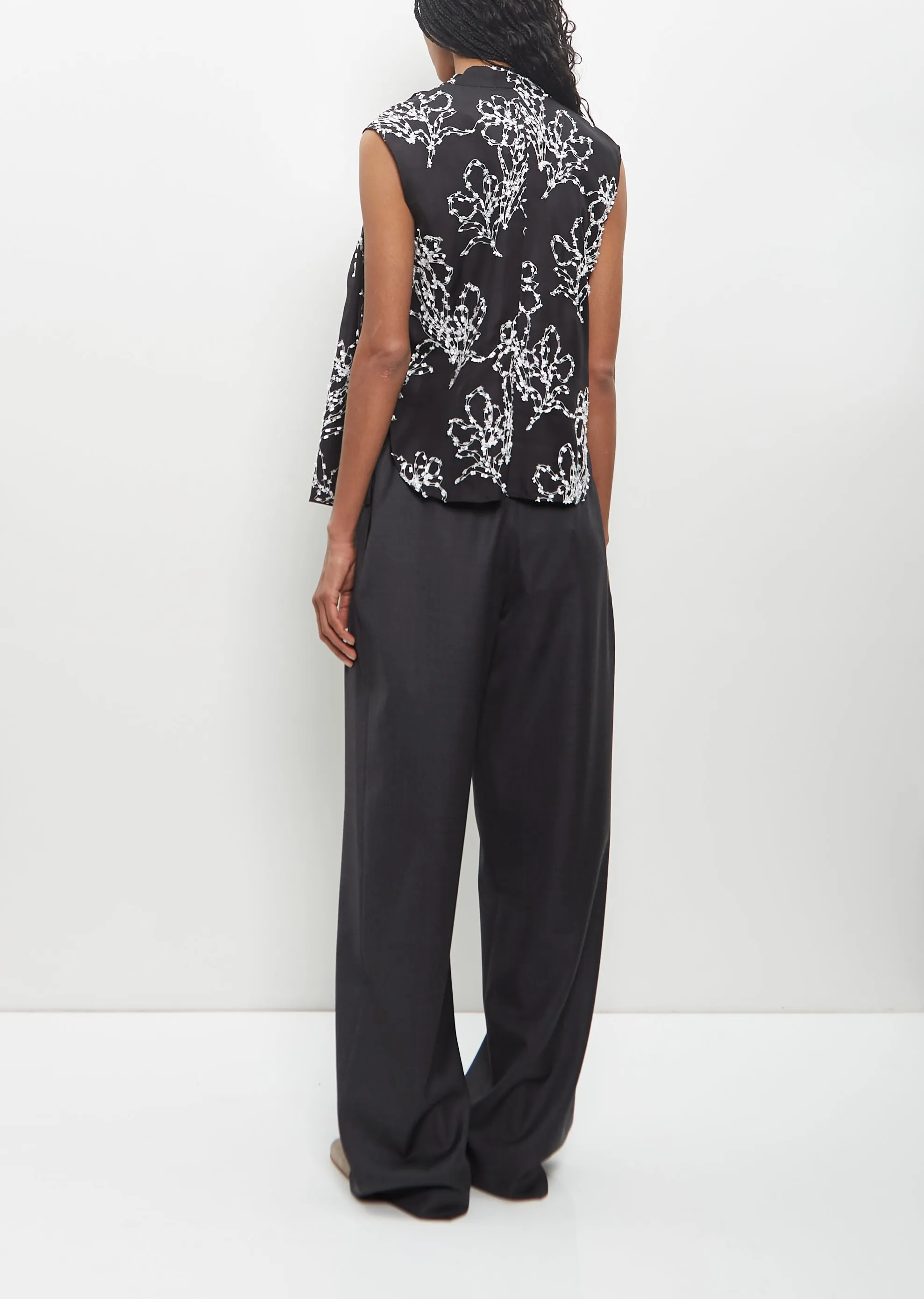 Silk Asel V-Neck Sleeveless Top sold by La Garconne product image thumbnail 3