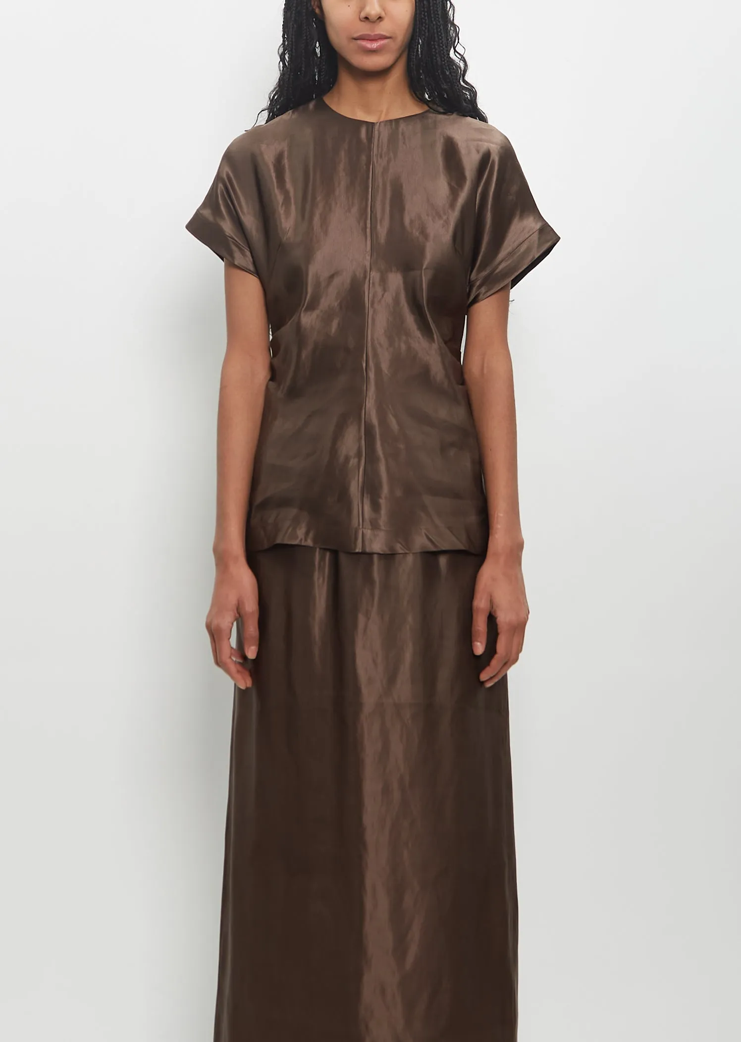 Linen Silk Pero Fitted Blouse sold by La Garconne