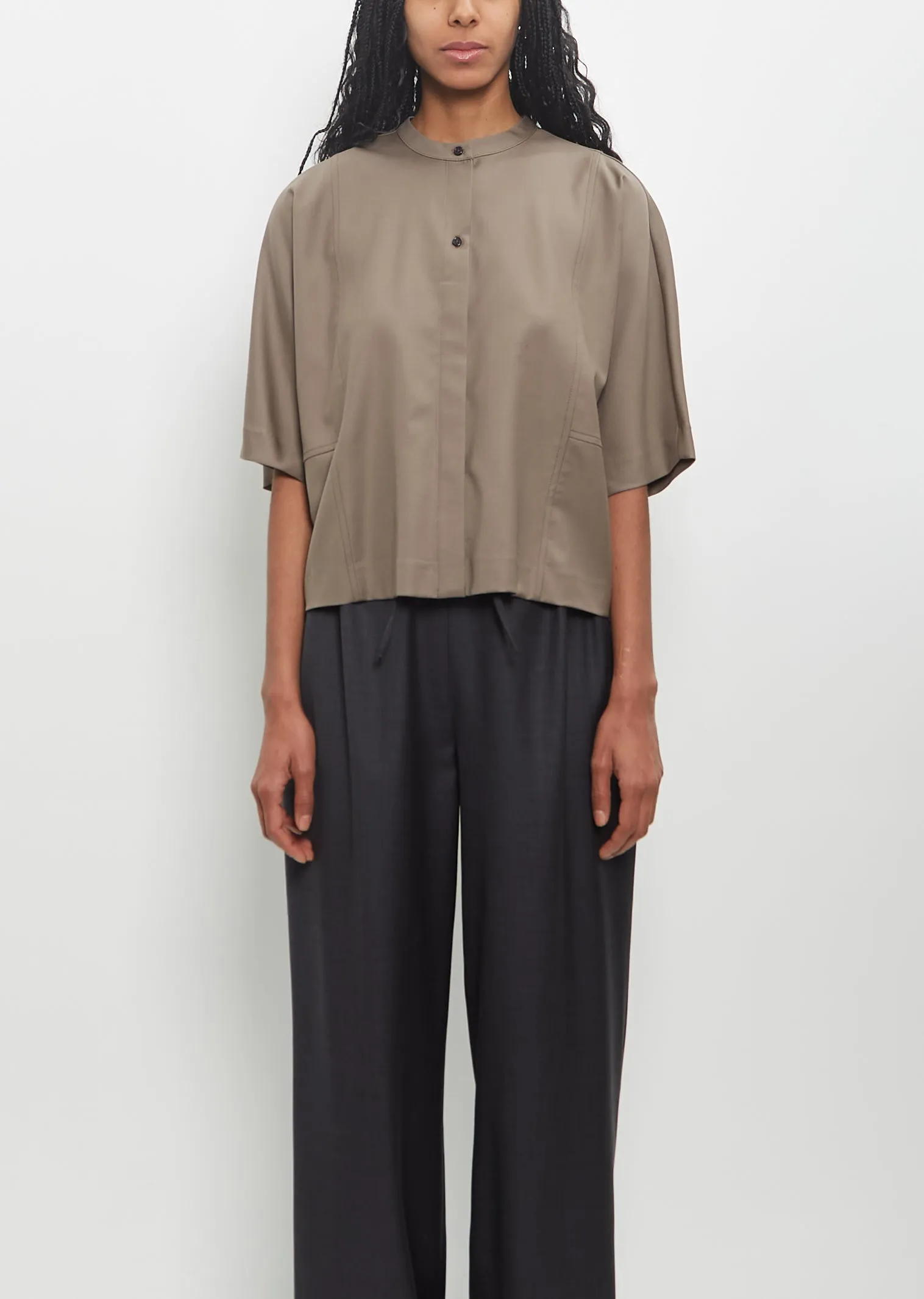 Wool Aylin Short-Sleeved Blouse sold by La Garconne