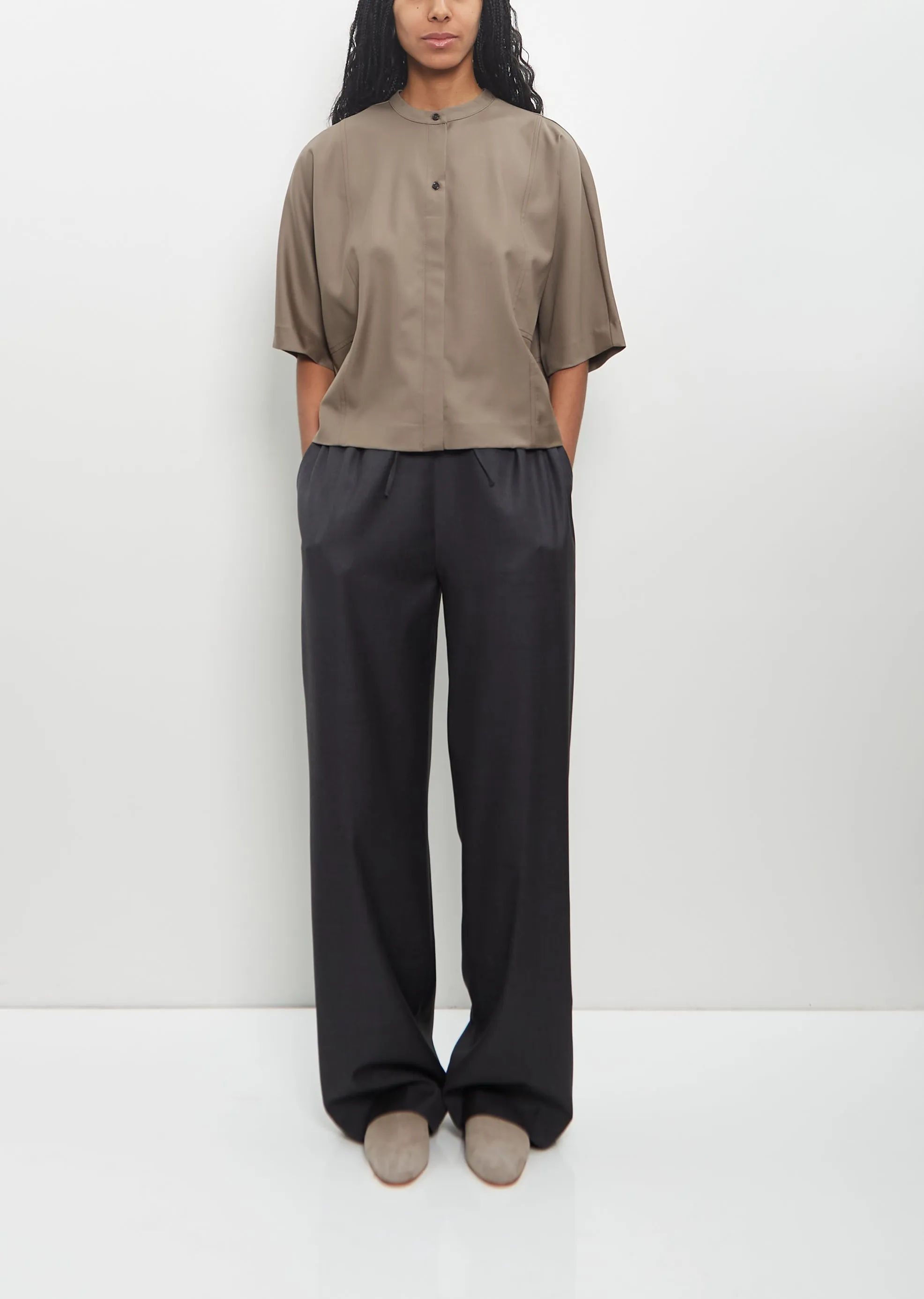 Wool Aylin Short-Sleeved Blouse sold by La Garconne product image thumbnail 4