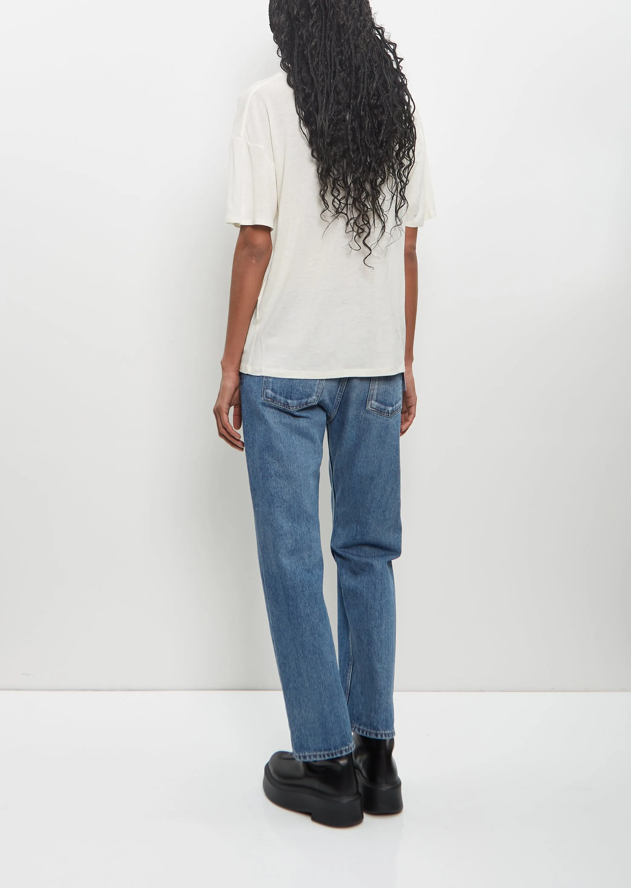 Wool Viscose Ezra Short Sleeved T-Shirt — Ivory sold by La Garconne product image thumbnail 3