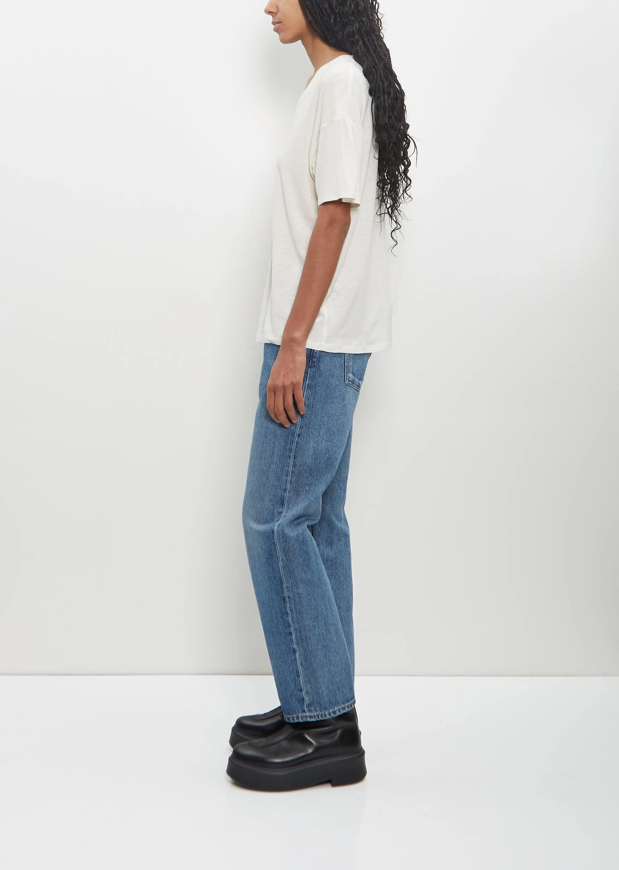 Wool Viscose Ezra Short Sleeved T-Shirt — Ivory sold by La Garconne product image thumbnail 2
