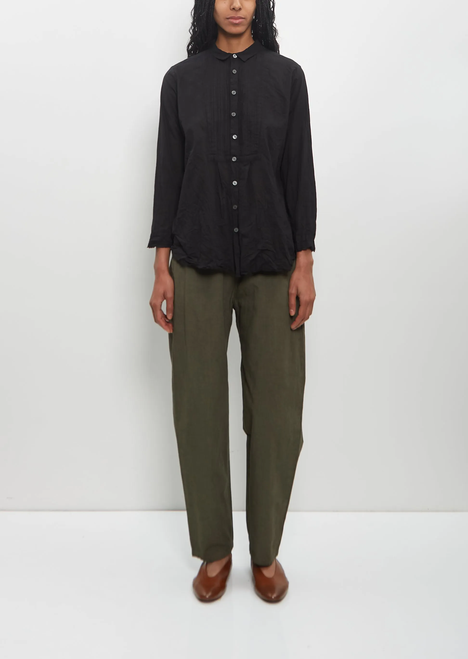 Cotton Lawn Random Pintuck Blouse sold by La Garconne product image thumbnail 4