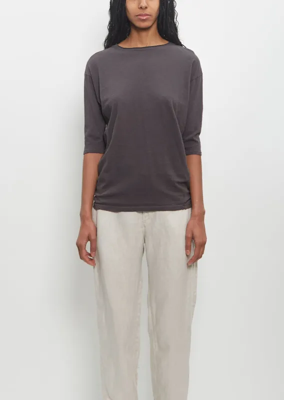 Cotton Linen Jersey Pullover — Charcoal sold by La Garconne