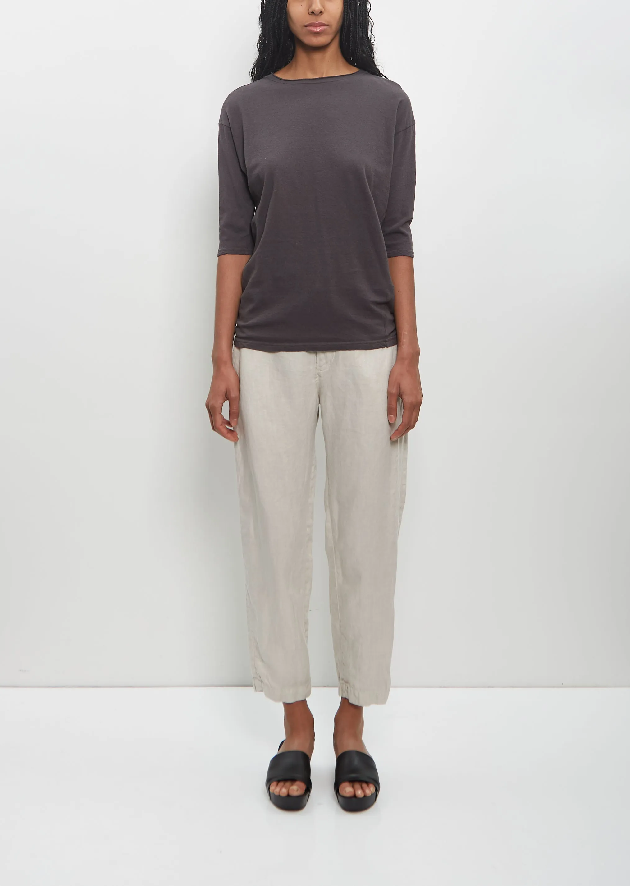 Cotton Linen Jersey Pullover — Charcoal sold by La Garconne product image thumbnail 4