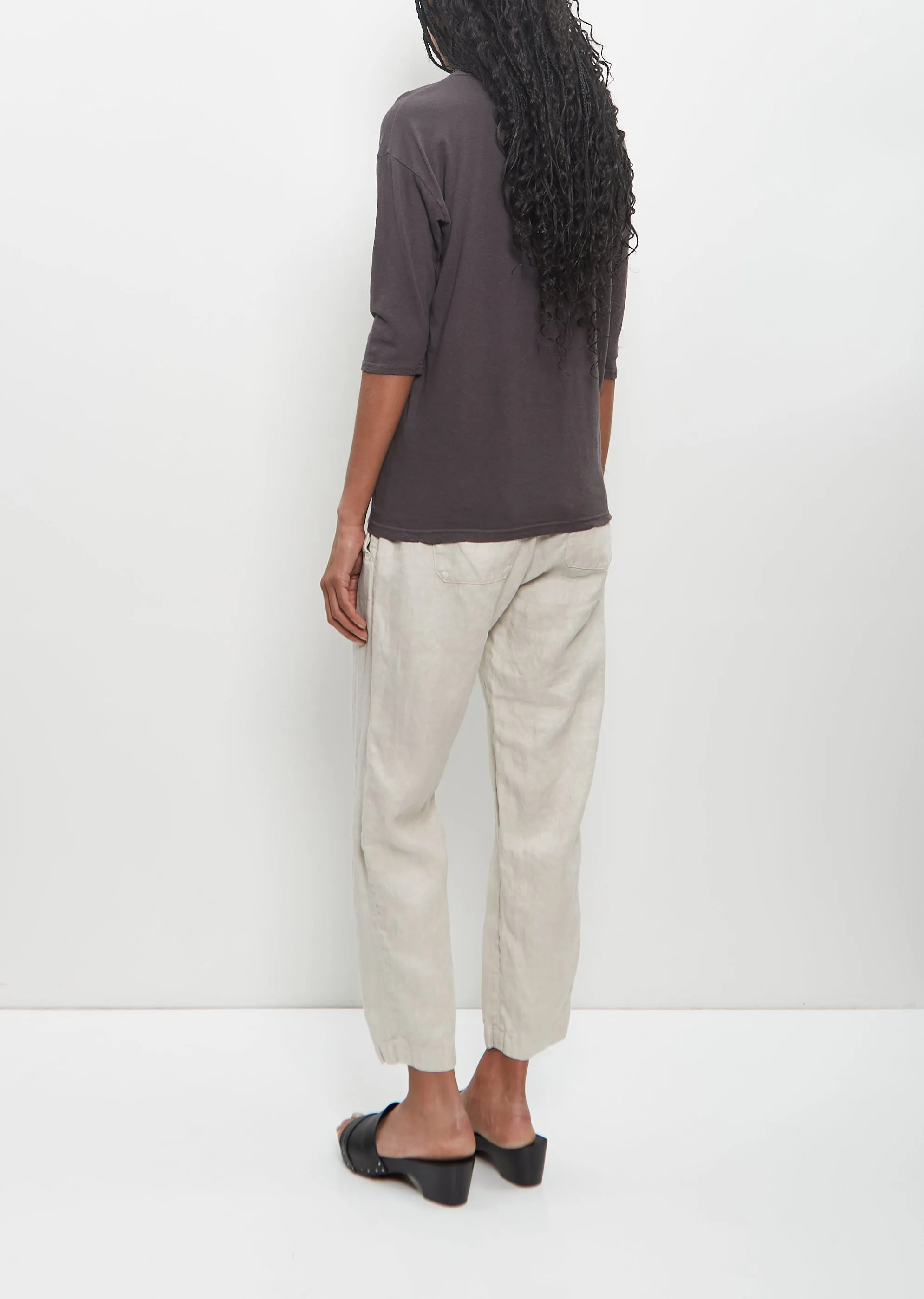 Cotton Linen Jersey Pullover — Charcoal sold by La Garconne product image thumbnail 3