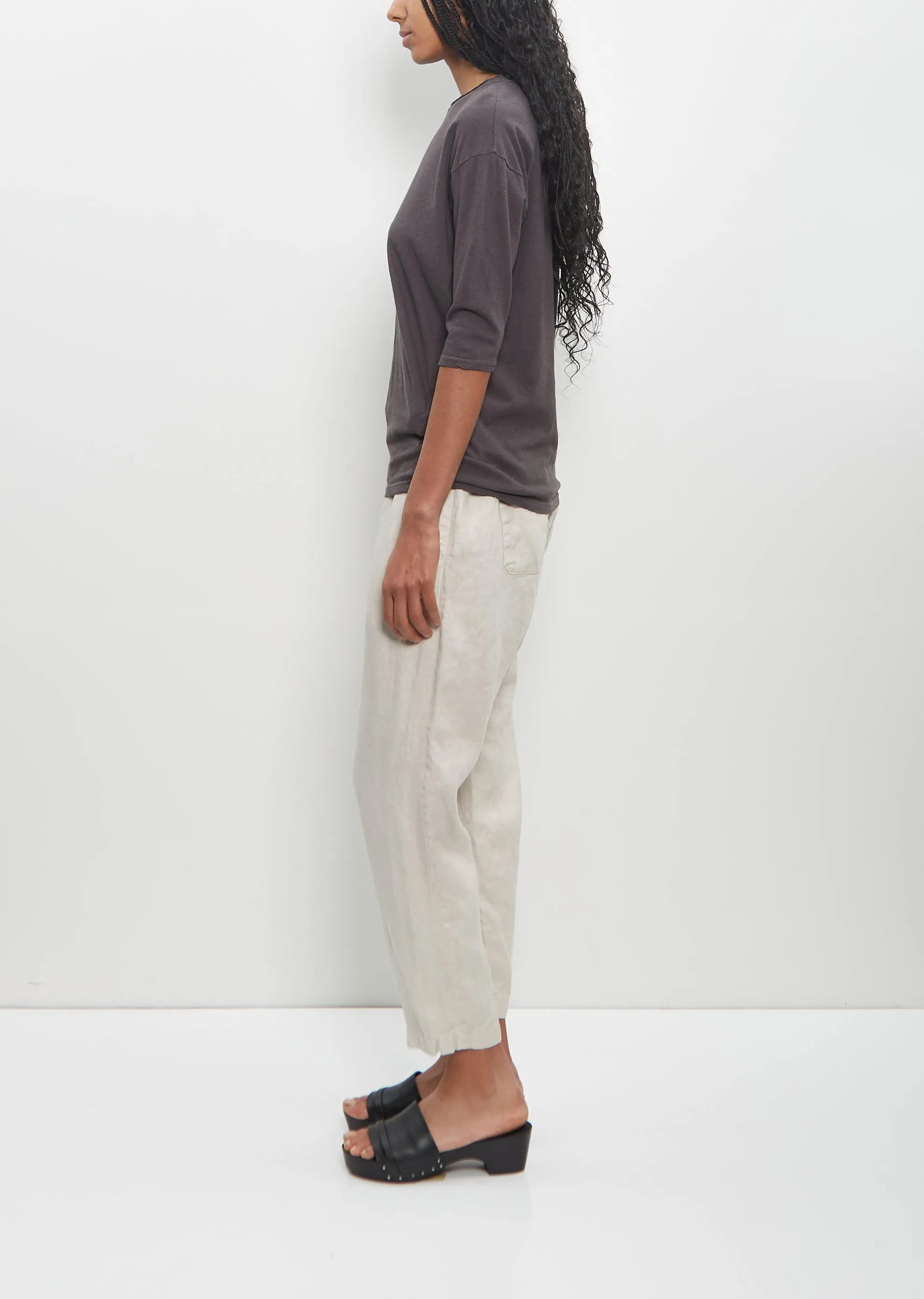 Cotton Linen Jersey Pullover — Charcoal sold by La Garconne product image thumbnail 2