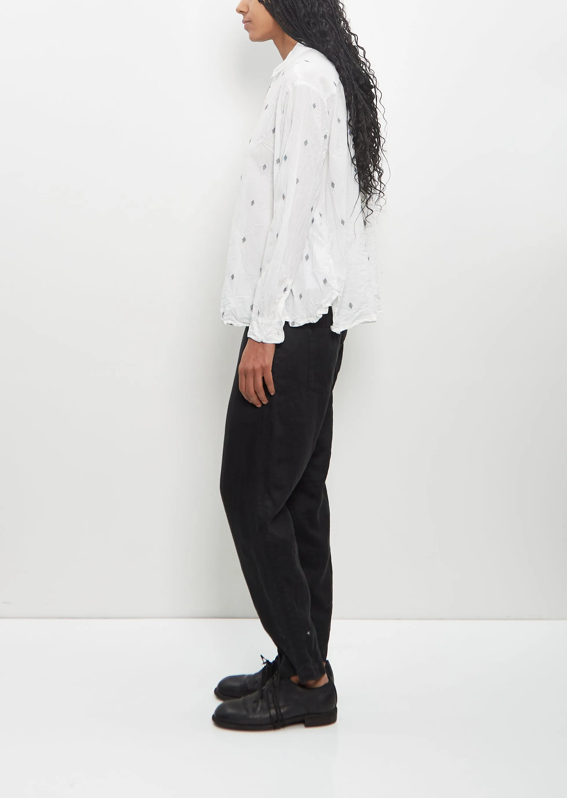 Linen Tapered Pants — Black sold by La Garconne product image thumbnail 2