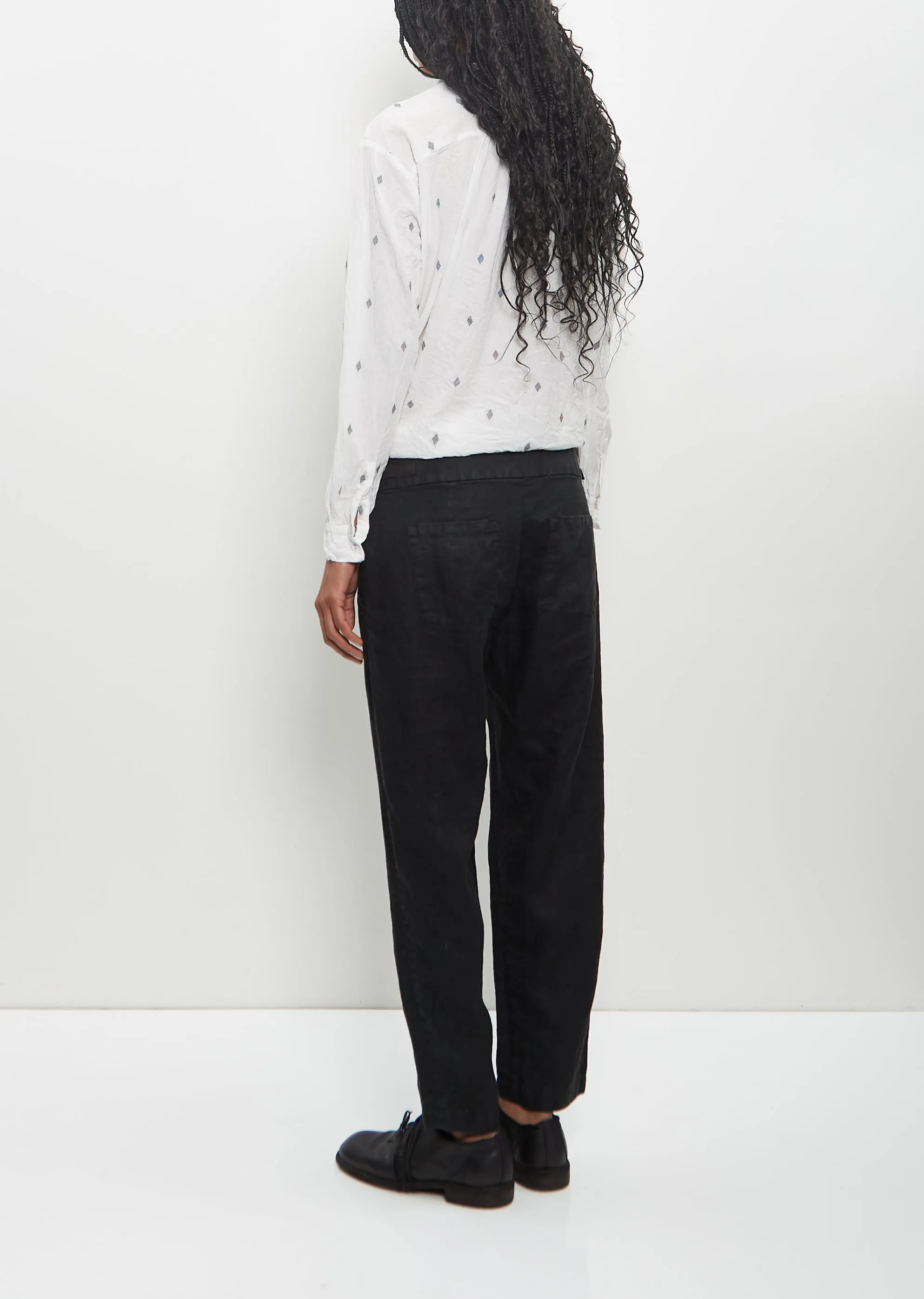 Linen Tapered Pants — Black sold by La Garconne product image thumbnail 3