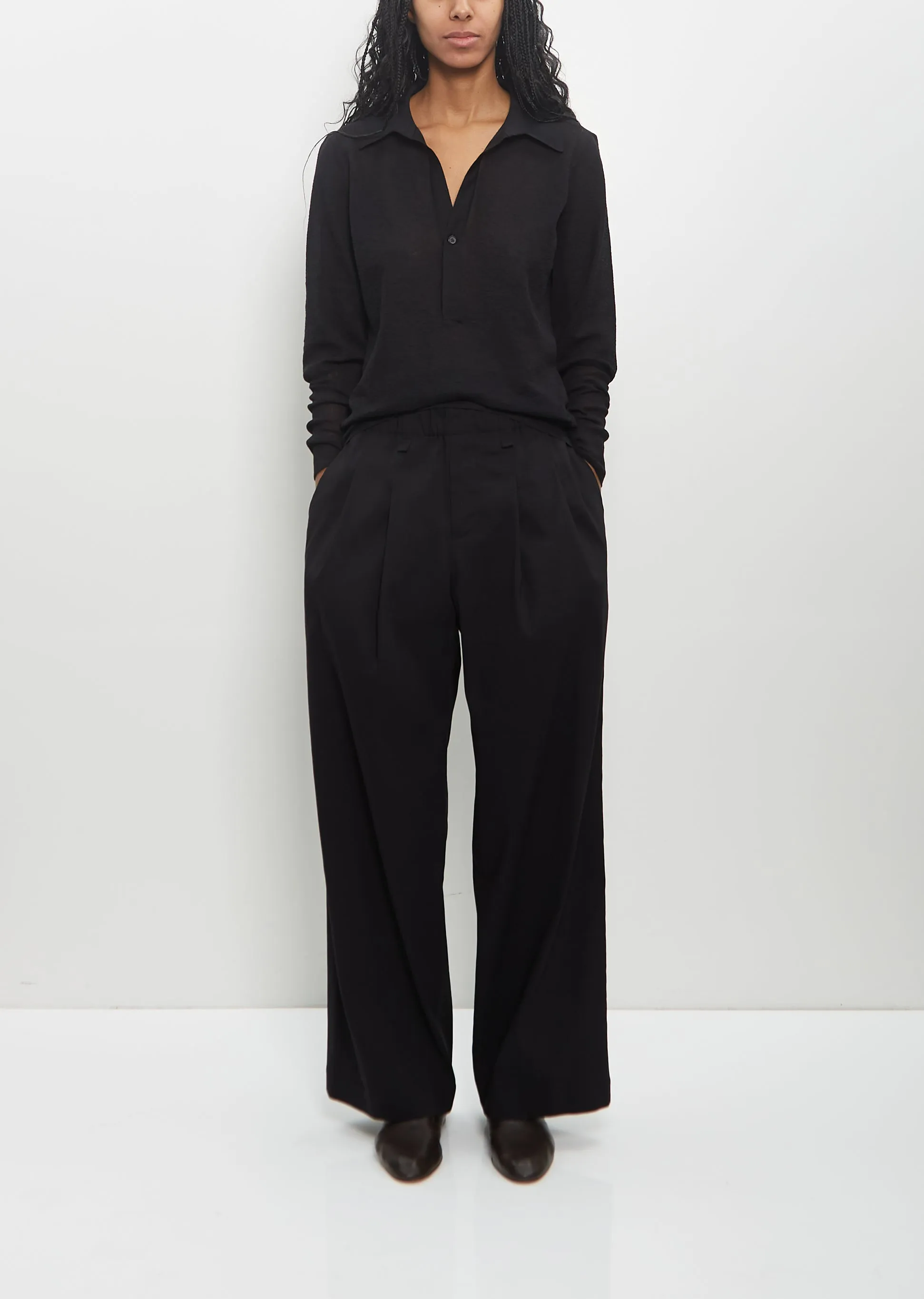 Poly-Paper Personality Pants — Black sold by La Garconne